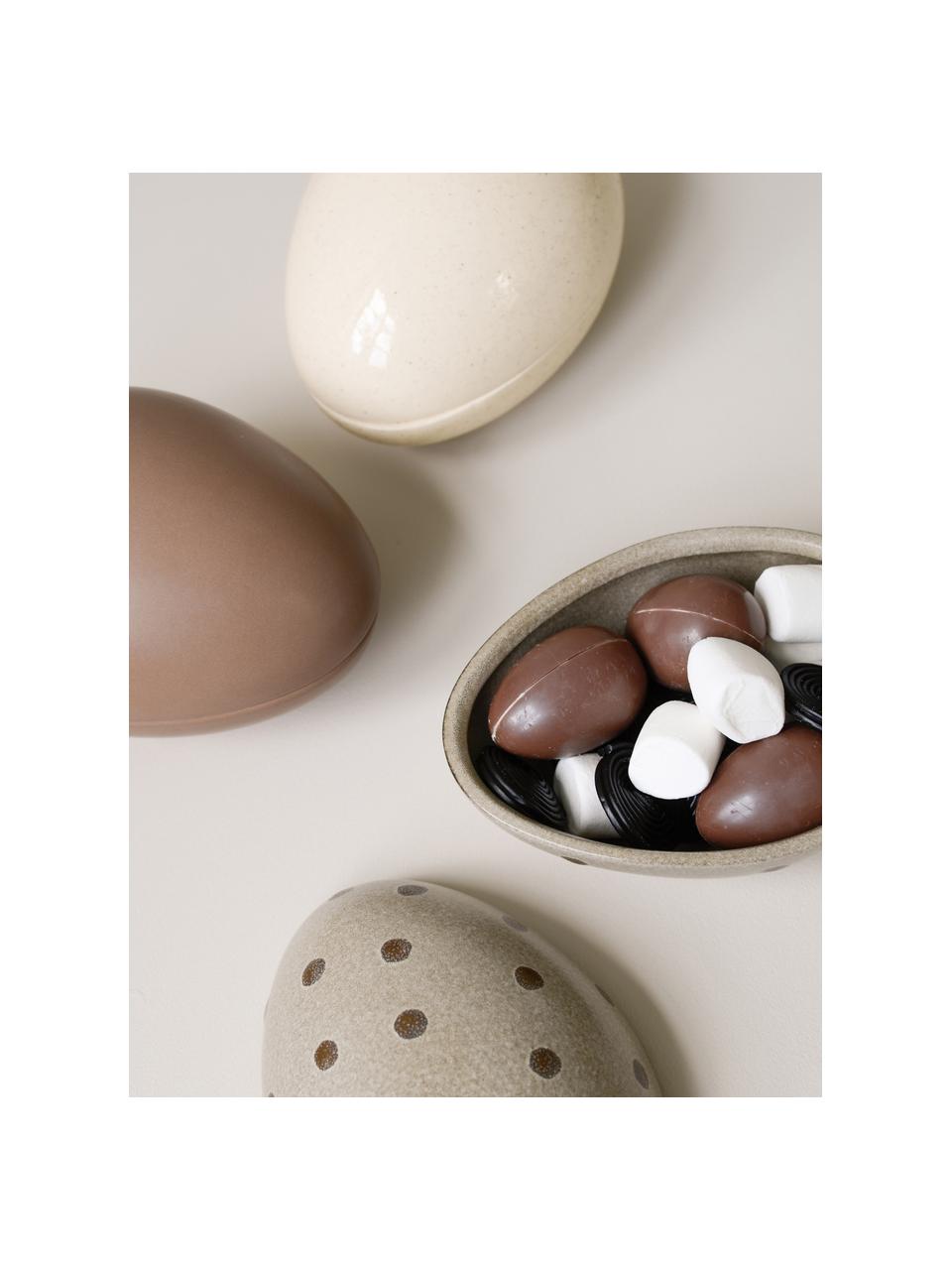 Dekoracja Nest, Ceramika, Kremowobiały, błyszczący, nakrapiany, S 18 x W 13 cm