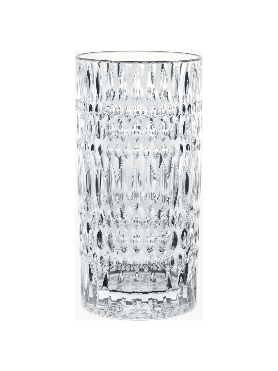 Kristall-Longdrinkgläser Ethno, 4 Stück, Kristallglas, Transparent, Ø 8 x H 15 cm, 434 ml