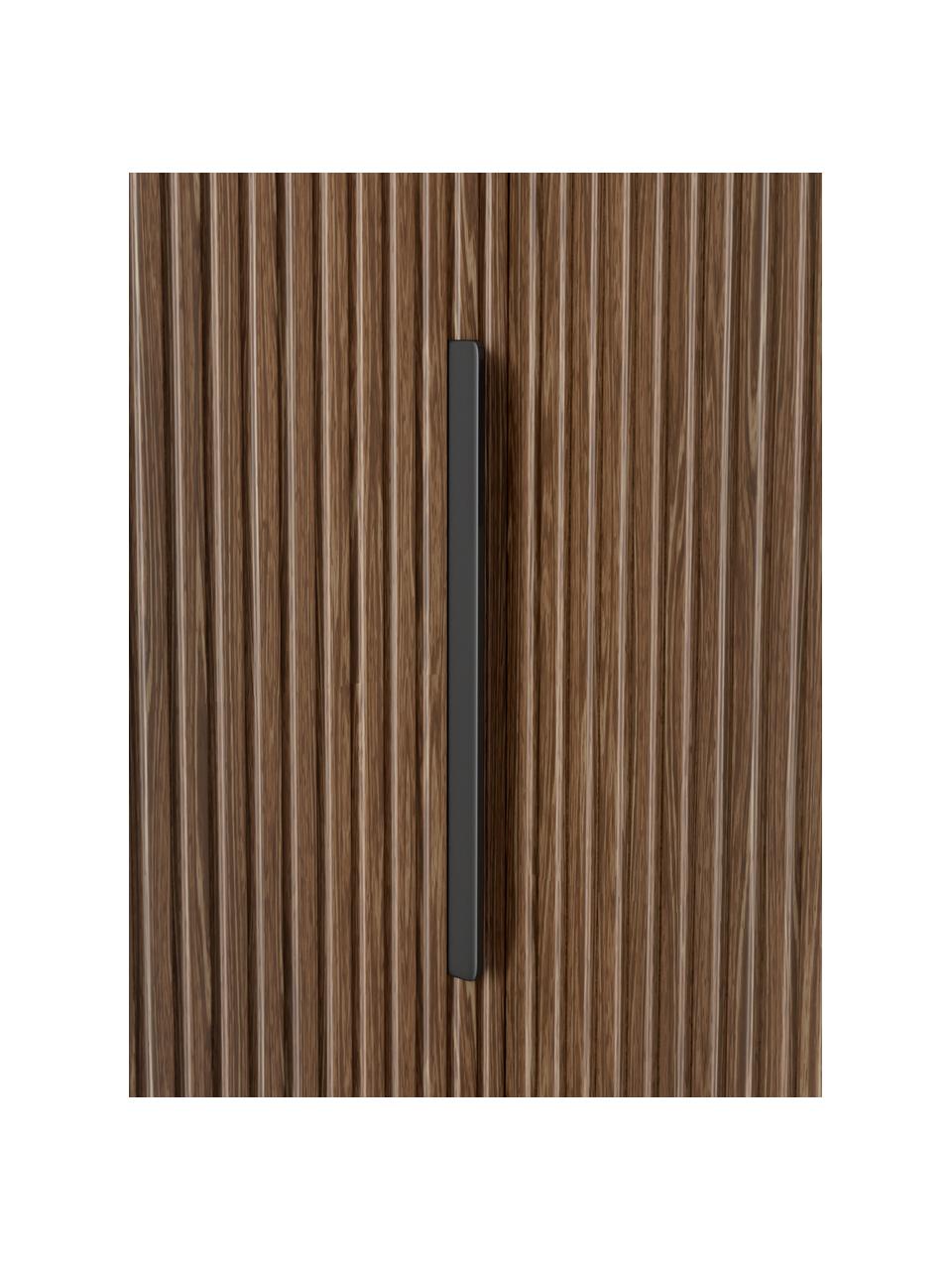 Armadio angolare componibile Simone, larg. 215 cm, diverse varianti, Effetto legno di noce, nero, Interno Basic, Larg. 215 x Alt. 200 cm, con modulo angolare