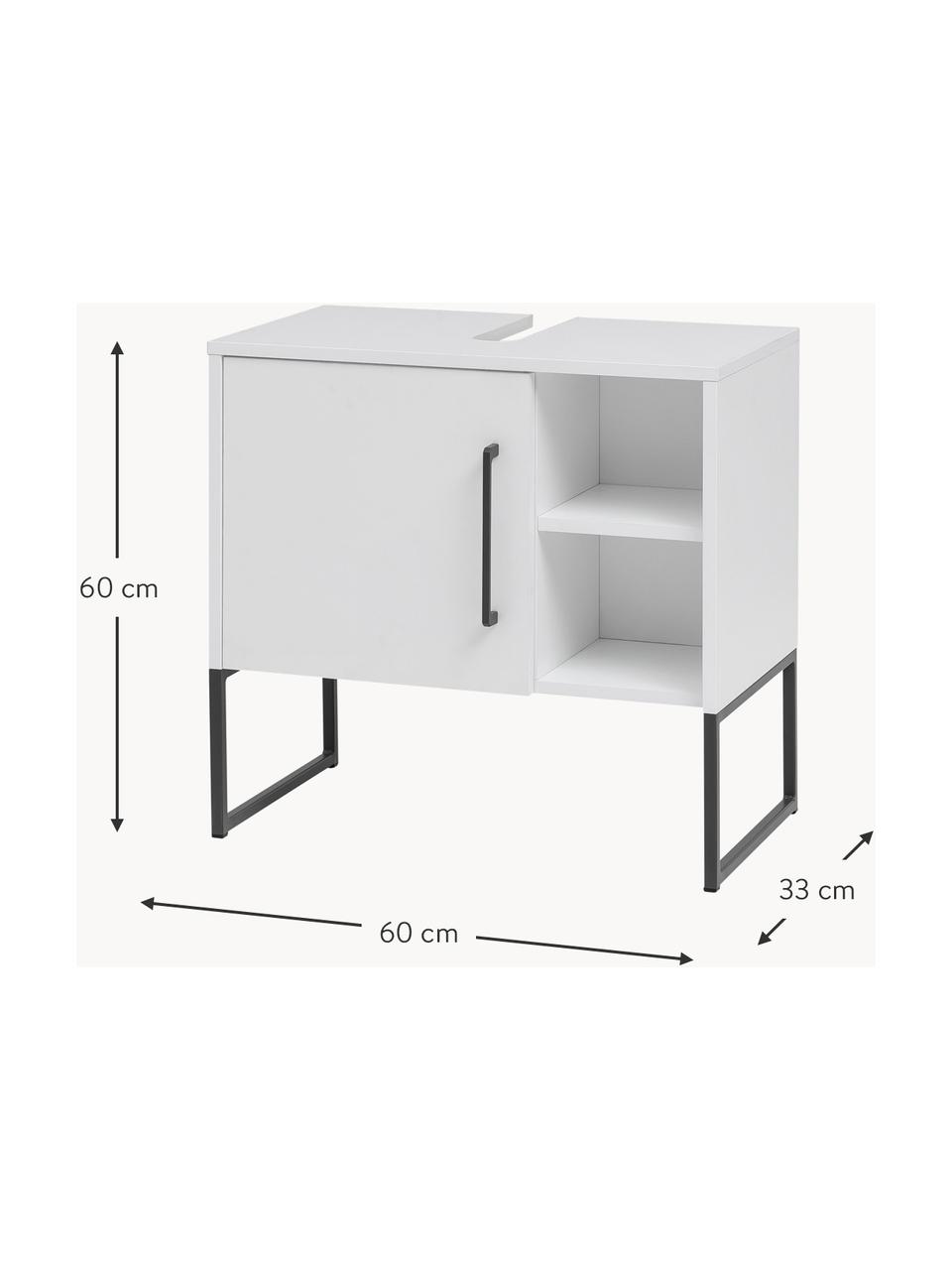 Waschbeckenunterschrank Rosalie, B 60 cm, Weiß, B 60 x H 60 cm