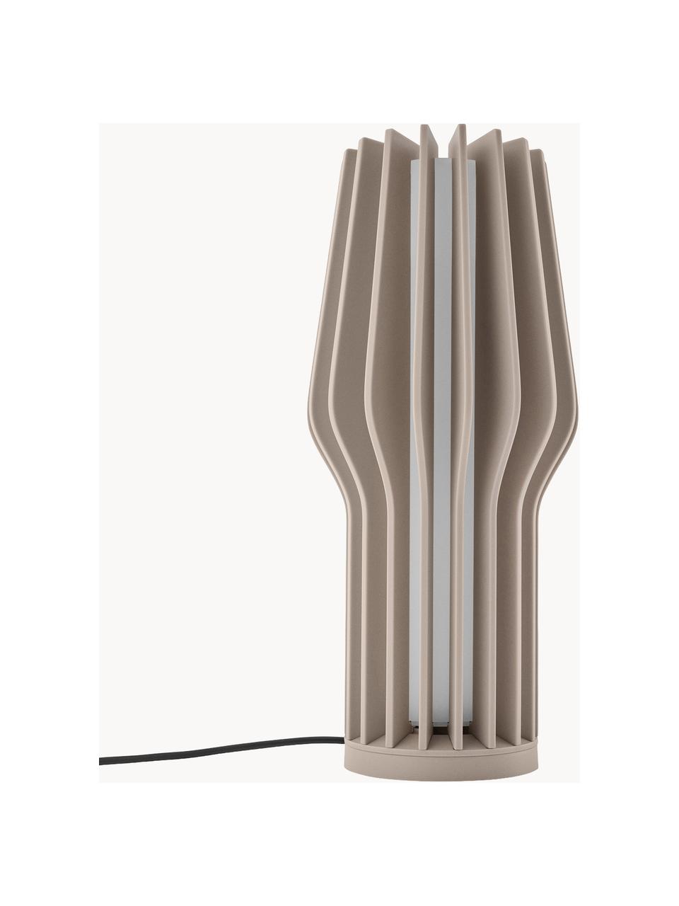 Malá prenosná stolová LED lampa Radiant, Umelá hmota, Svetlobéžová, Ø 11 x V 25 cm