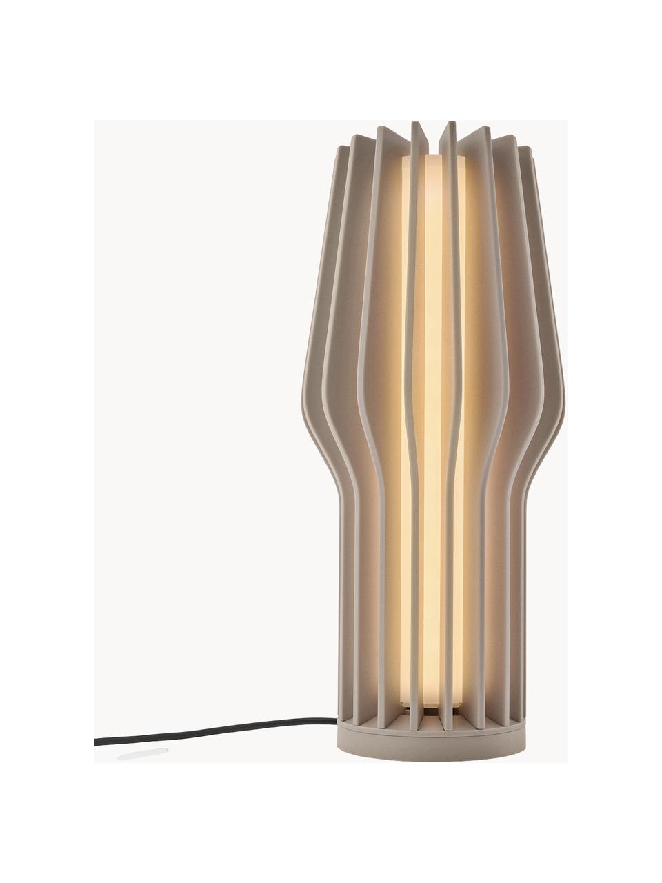 Malá prenosná stolová LED lampa Radiant, Umelá hmota, Svetlobéžová, Ø 11 x V 25 cm