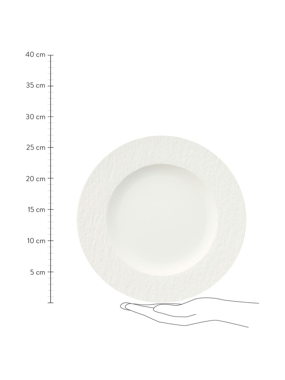 Service de table porcelaine Rock, 2 personnes (6 élém.), Porcelaine, Blanc, Lot de différentes tailles