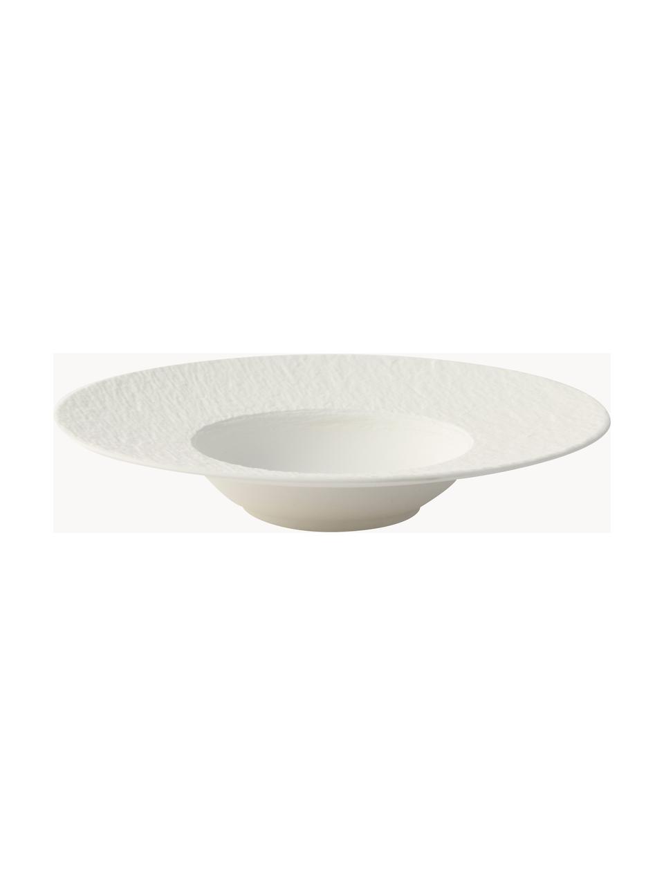 Súprava tanierov z porcelánu Rock, 2 osoby (6 dielov), Porcelán, Lomená biela, 2 osoby (6 dielov)