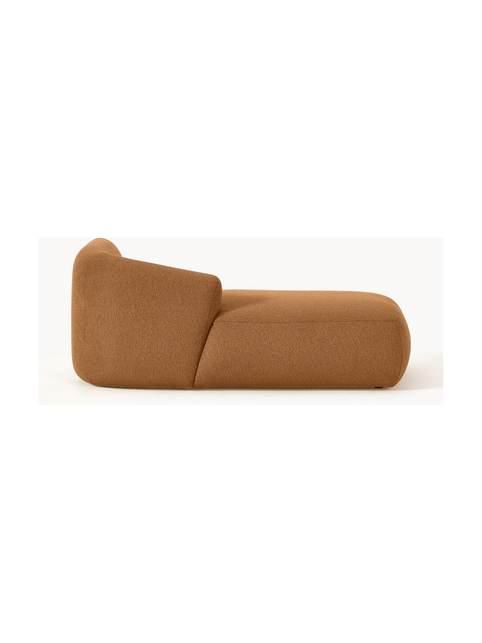 Módulo diván en tejido bouclé Sofia, Tapizado: tejido bouclé (100% polié, Estructura: madera de pícea, tablero , Patas: plástico Este producto es, Bouclé marrón claro, An 185 x F 92 cm, chaise longue derecha