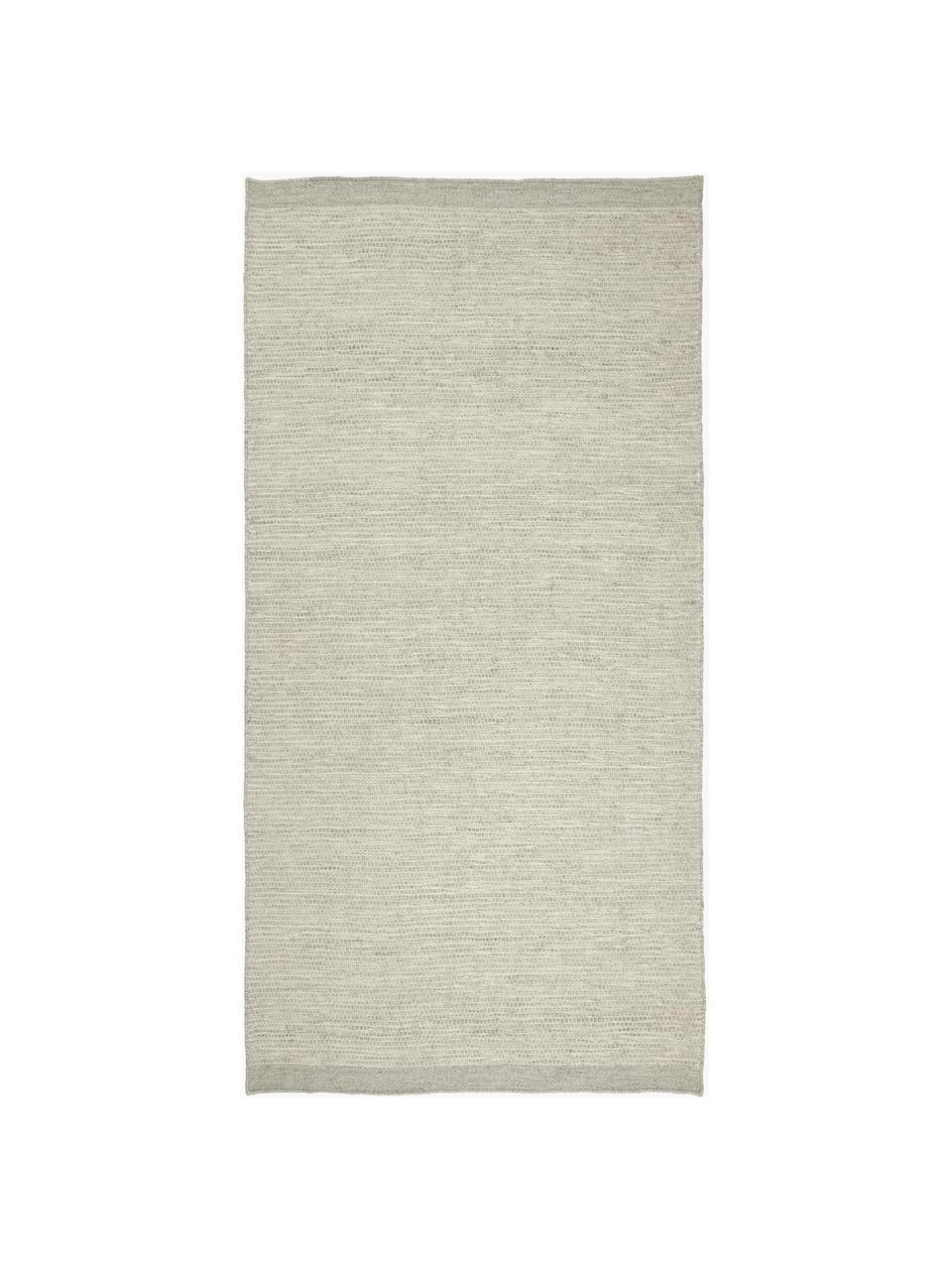 Tapis en laine tissé main, chiné Asko, Gris, larg. 70 x long. 140 cm (taille XS)