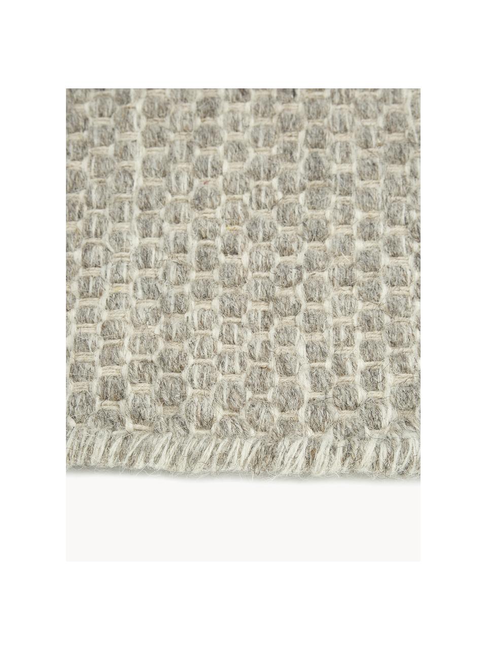 Tapis en laine tissé main, chiné Asko, Gris, larg. 70 x long. 140 cm (taille XS)