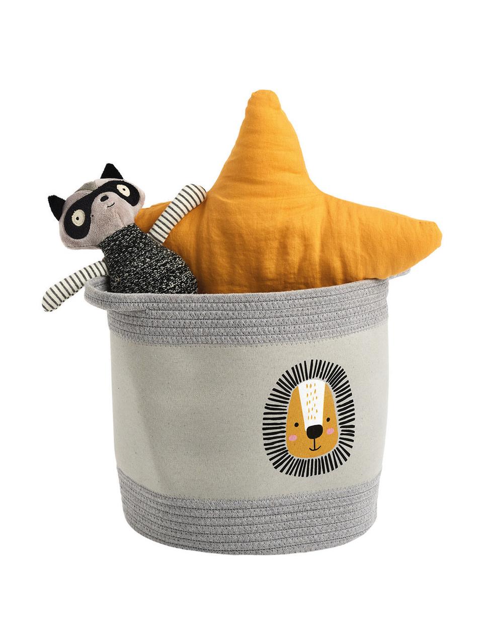 Cestino Löwe, 90% poliestere, 10% cotone, Grigio, giallo, Ø 30 x Alt. 30 cm