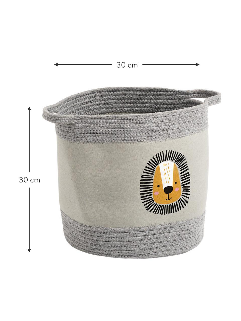 Kosz do przechowywania Löwe, 90% poliester, 10% bawełna, Szary, żółty, Ø 30 x W 30 cm