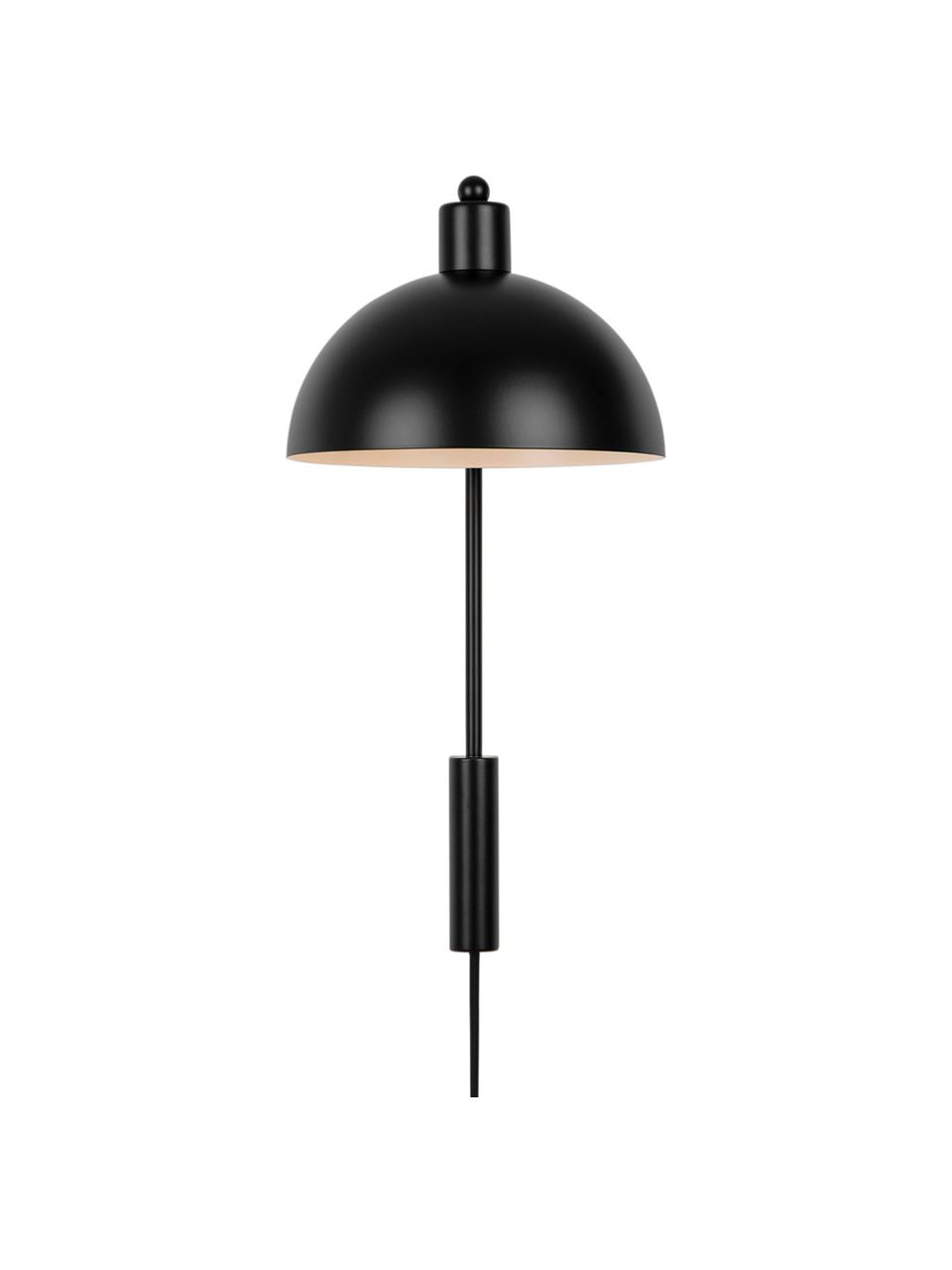 Velké nástěnné svítidlo se zástrčkou Ellen, Matná černá, H 26 cm, V 43 cm