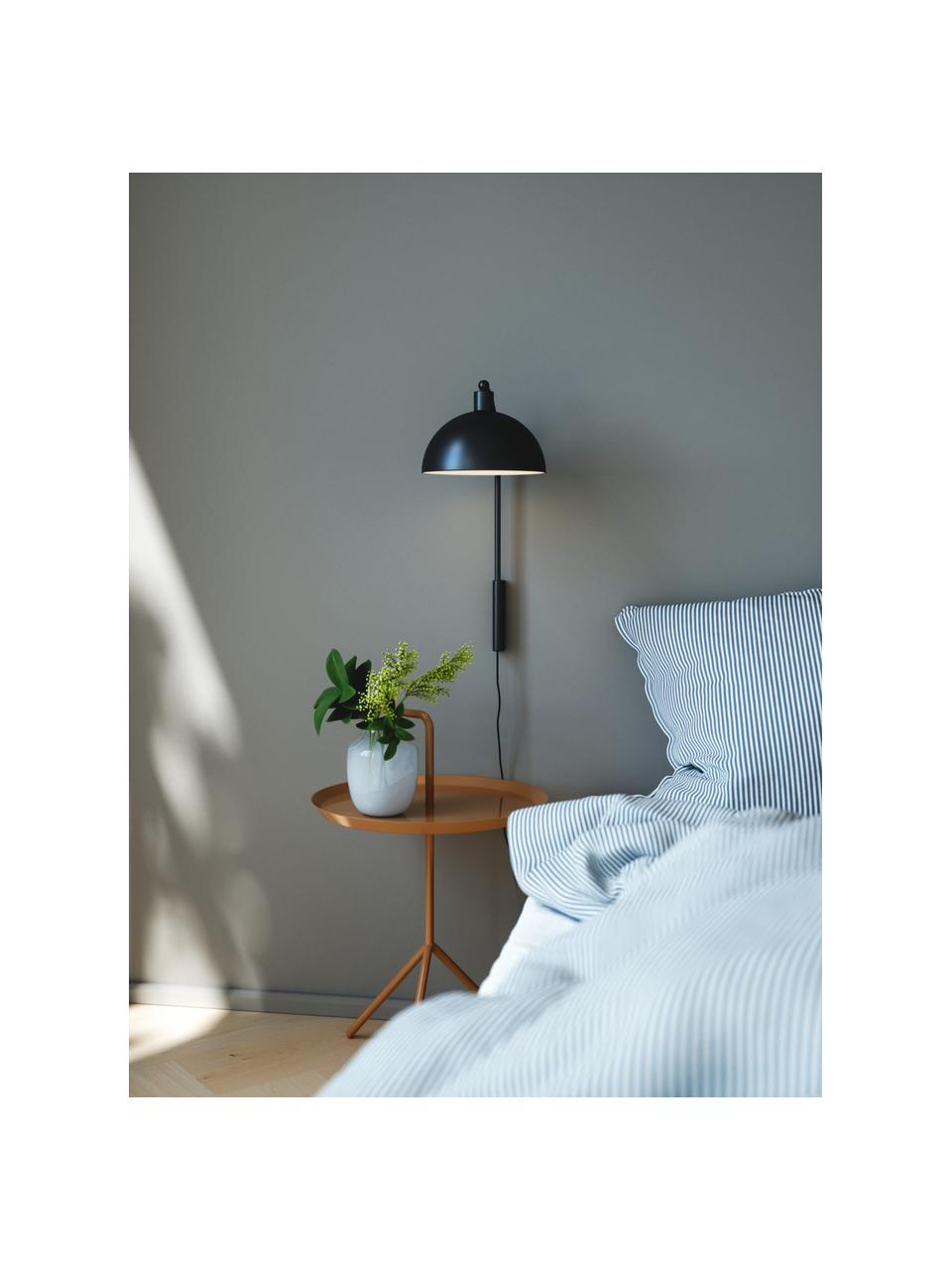 Große Wandleuchte Ellen mit Stecker, Lampenschirm: Kunststoff, Schwarz, matt, T 26 x H 43 cm