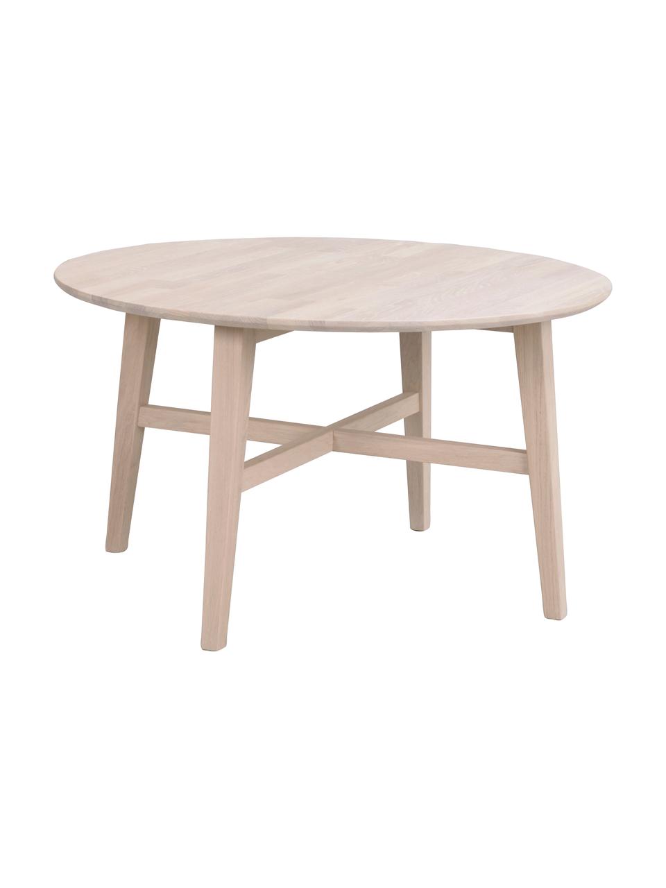 Mesa de centro alta de madera maciza Filippa, Madera de roble maciza, Roble, Ø 90 cm