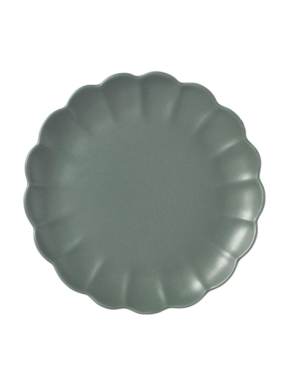Piatto da colazione Sabina 4 pz., Gres, Verde scuro, opaco, Ø 21 cm