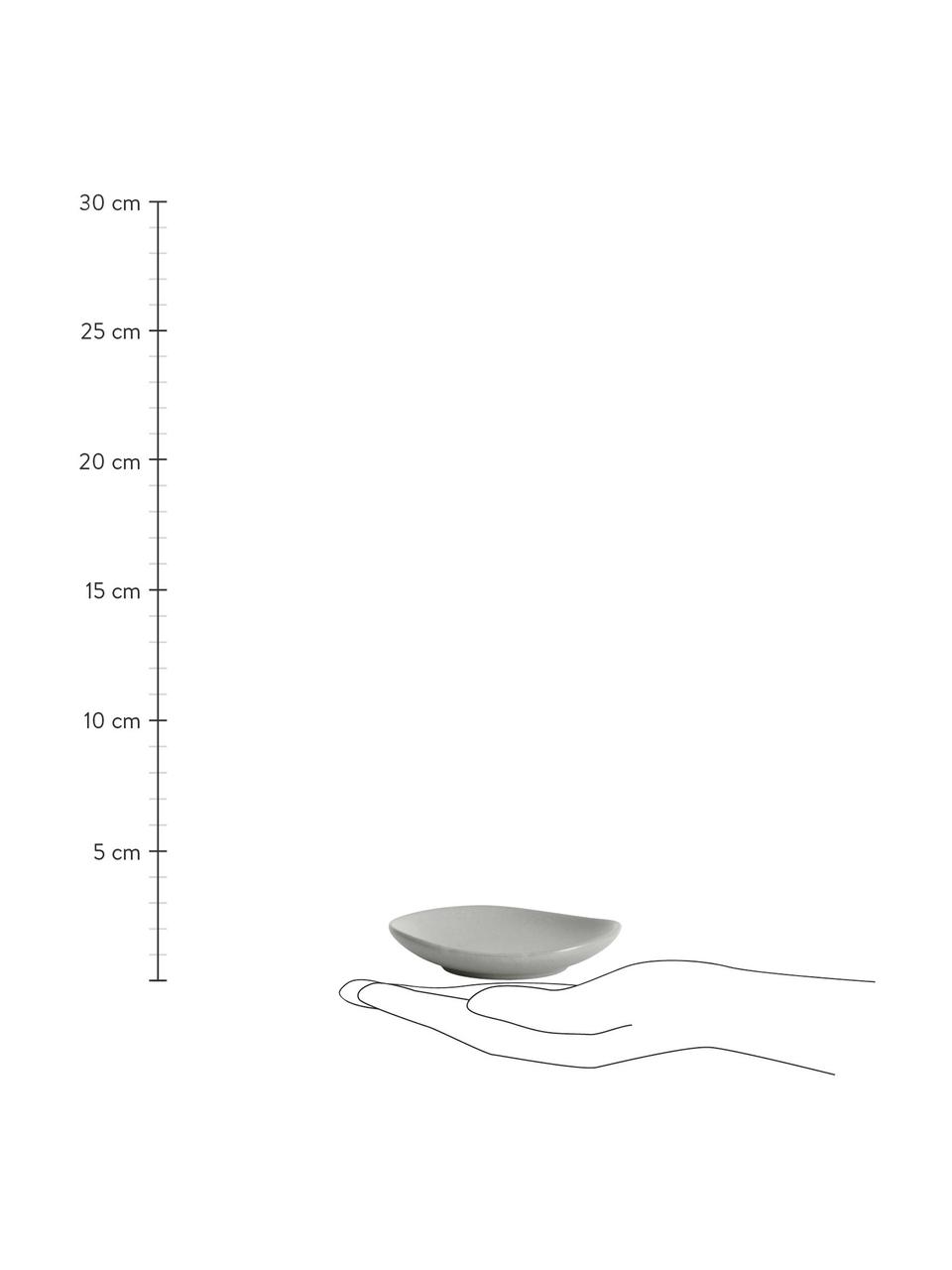 Keramische dipschalen Refine mat grijs in organische vorm Ø 9 cm, 4 stuks, Keramiek, Grijs, Ø 9 cm