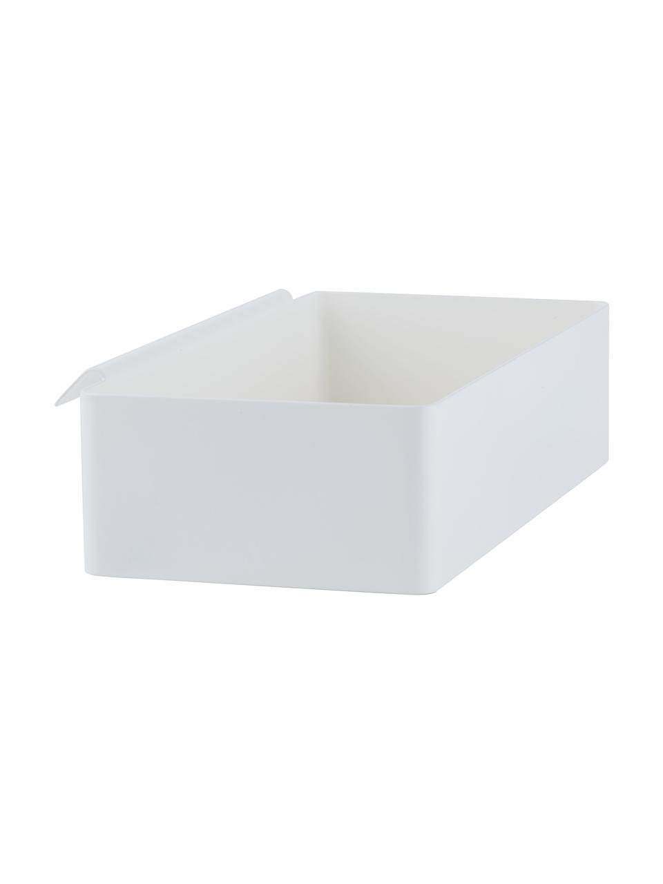 Ocelový kuchyňský úložný box Flex, Potažená ocel, Bílá, Š 21 cm, V 5 cm