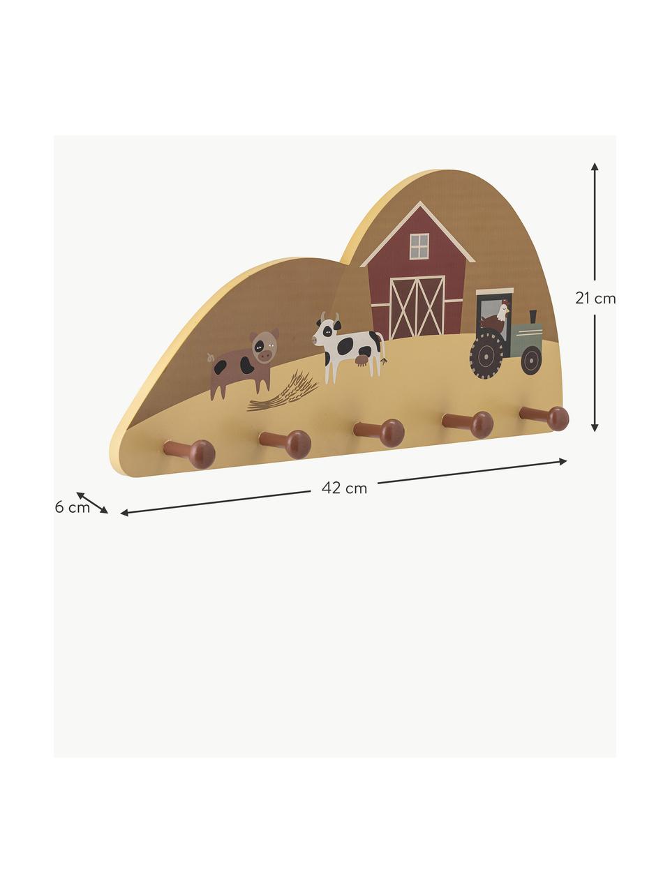 Holz-Garderobenleiste Billy, Mitteldichte Holzfaserplatte (MDF), Lotusholz, Mehrfarbig, B 42 cm