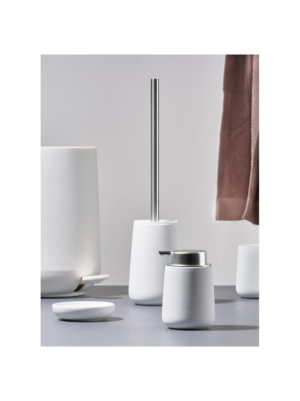 Escobilla de baño de porcelana Nova, Blanco, plateado, Ø 10 x Al 43 cm