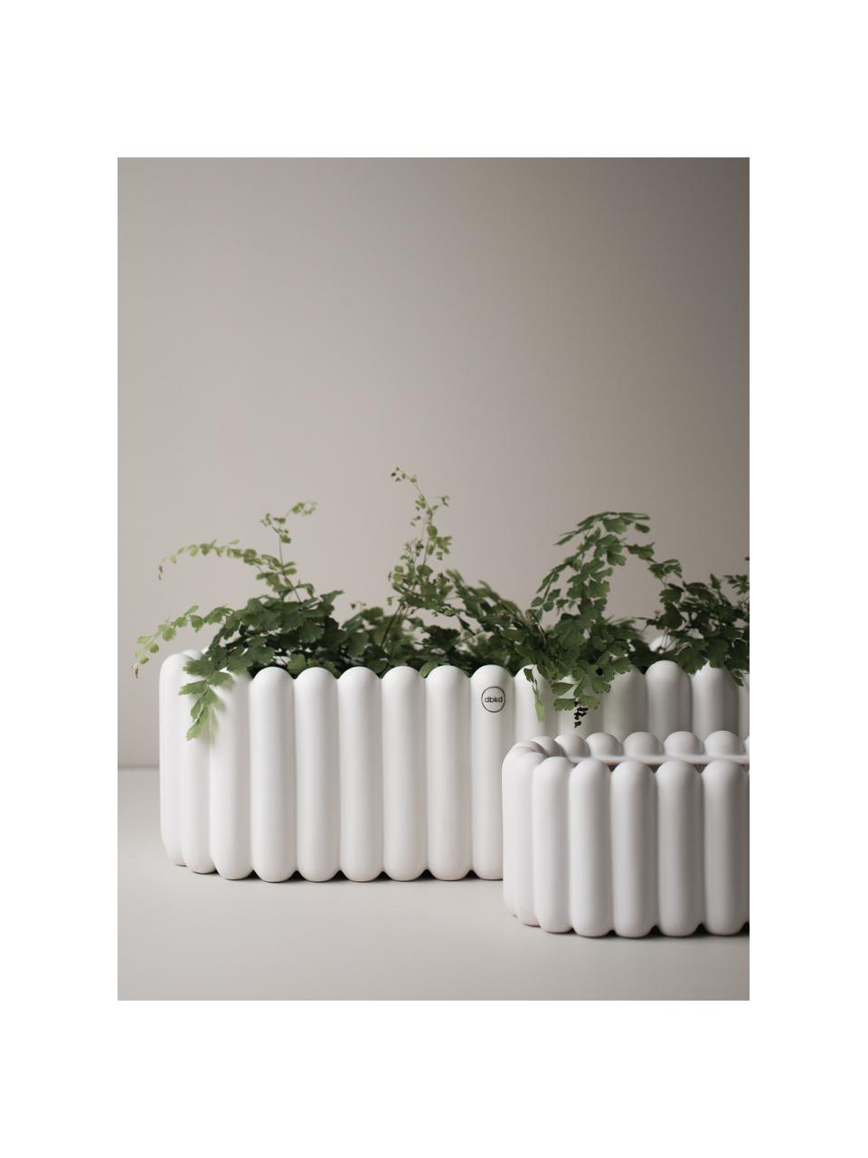Plantenpot Mist van keramiek, B 48 cm, Keramiek, Mat wit, B 48 x H 19 cm