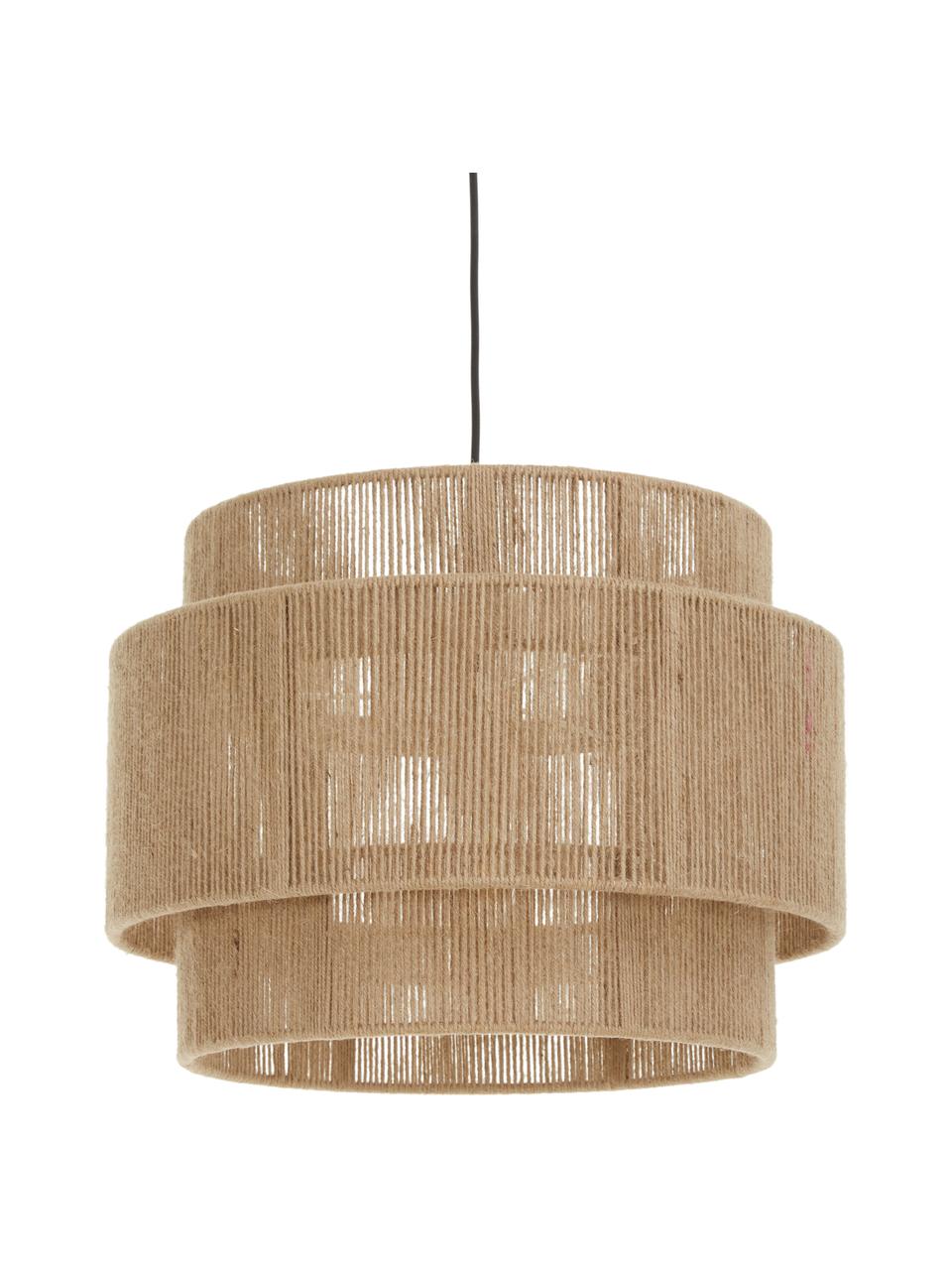Lampa wisząca z juty Cecillia, Jasny brązowy, Ø 45 x W 33 cm