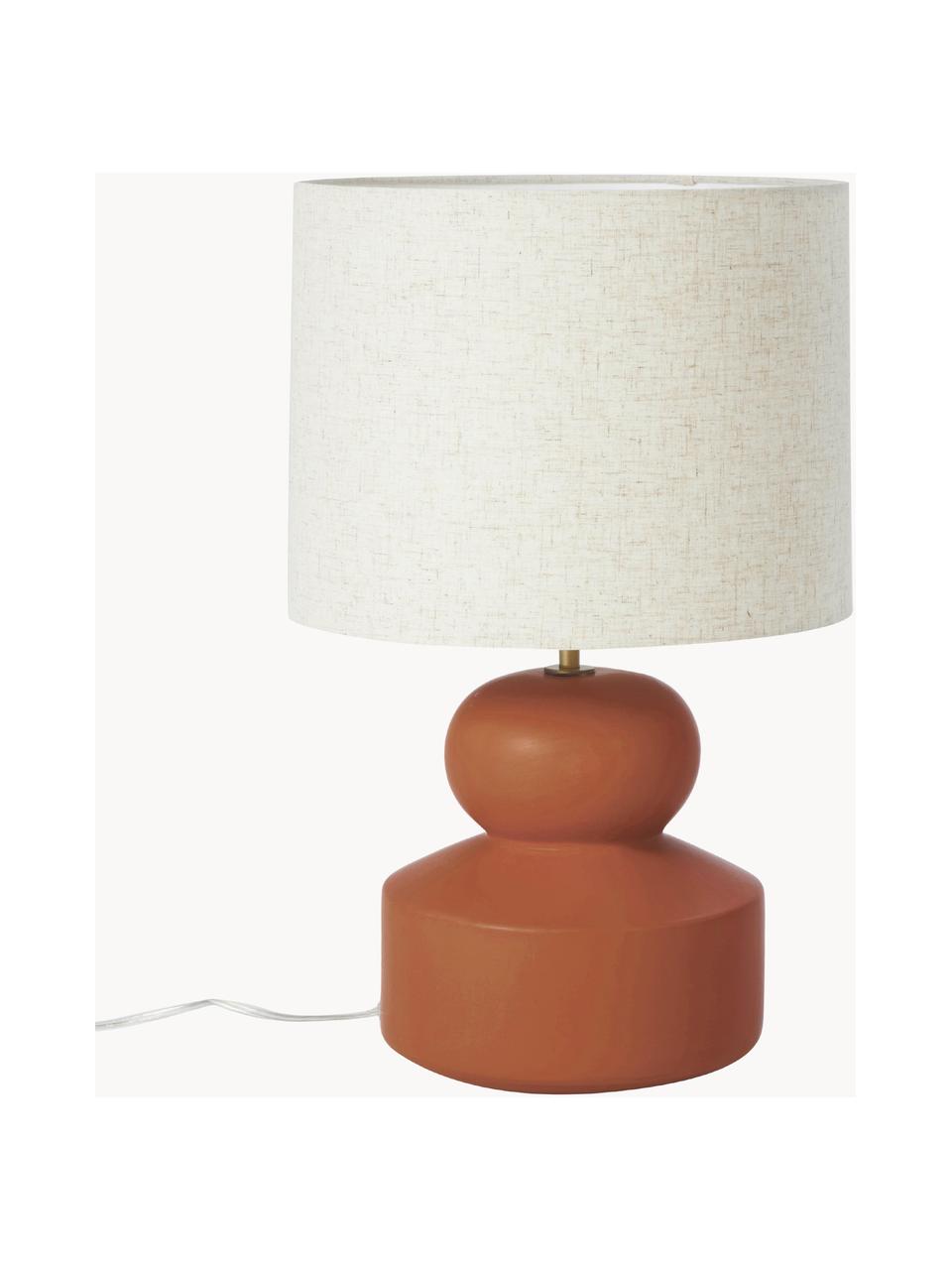 Grande lampe à poser en céramique Georgina, Beige, terracotta, Ø 33 x haut. 52 cm