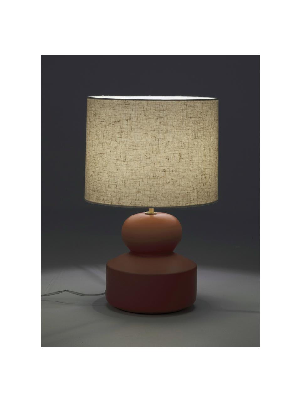 Grande lampe à poser en céramique Georgina, Beige, terracotta, Ø 33 x haut. 52 cm