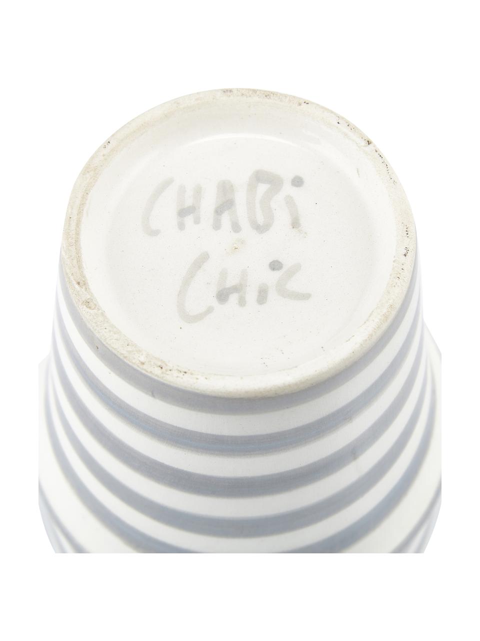 Mug céramique marocaine artisanale Beldi, Gris clair, couleur crème, or