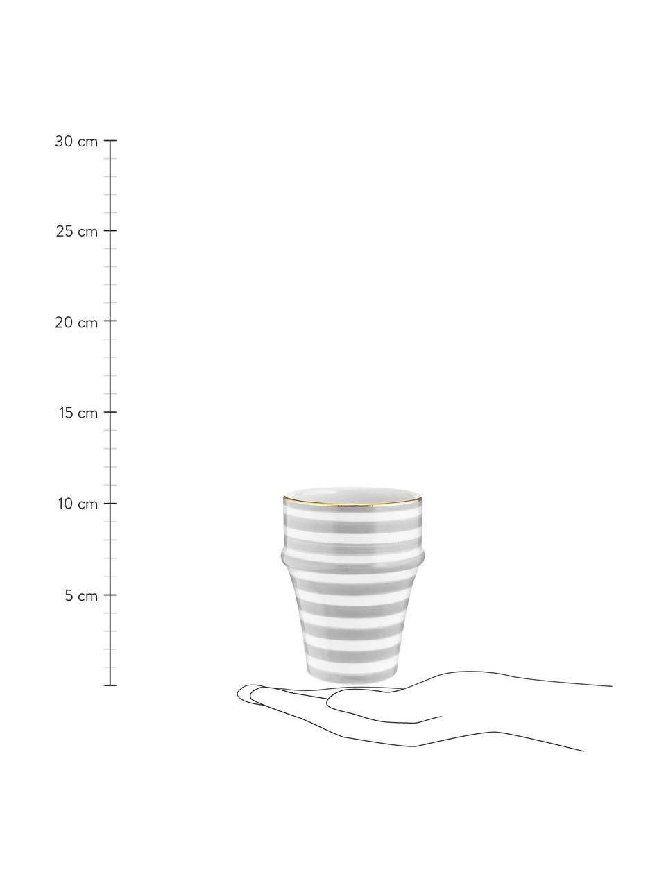 Ručně vyrobený marocký pohárek Beldi, Světle šedá, krémová, zlatá