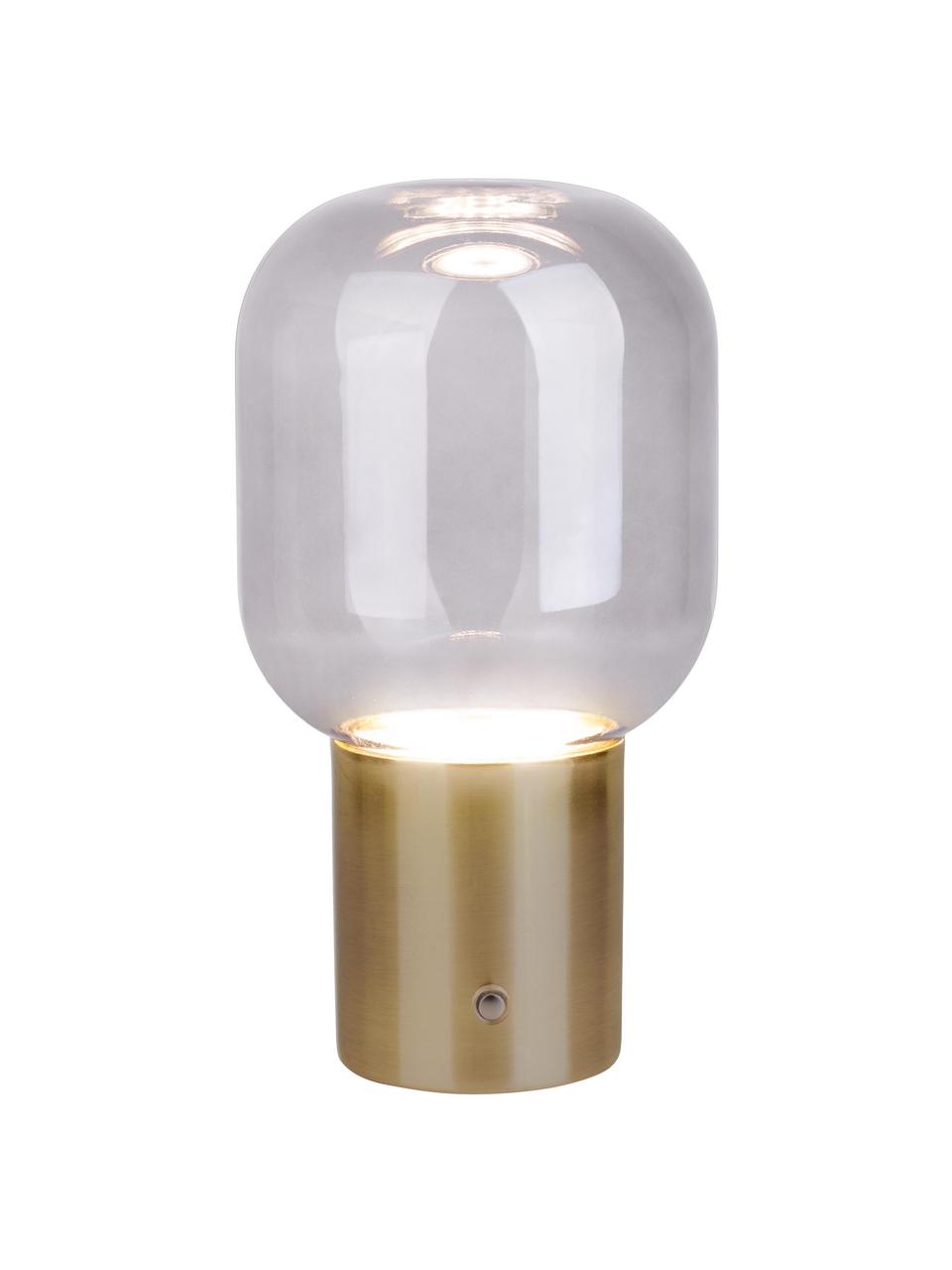 Petite lampe à poser LED Albero, Doré, gris clair, Ø 13 x haut. 25 cm