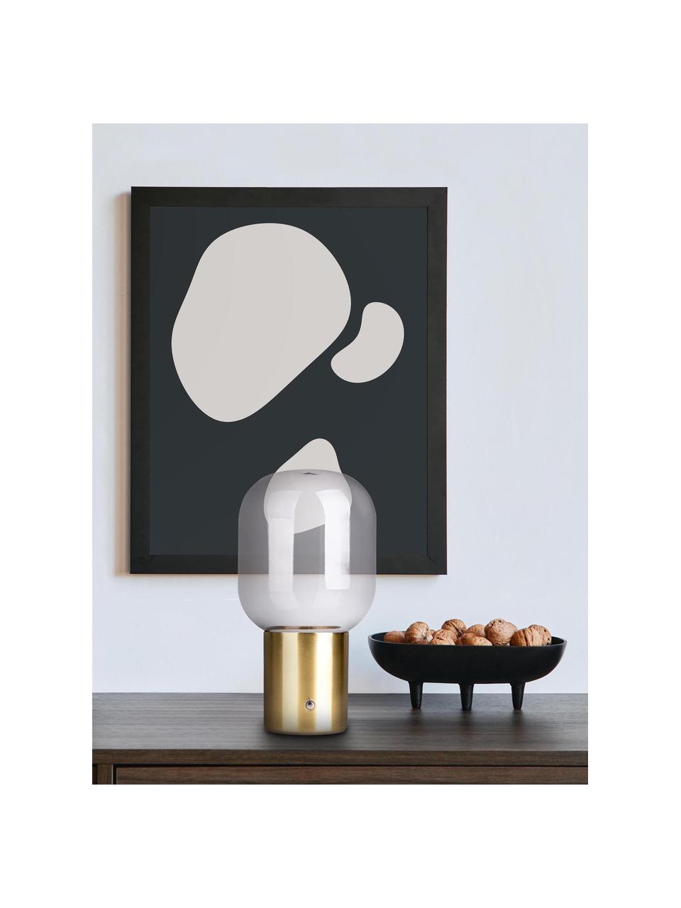 Lampada da tavolo piccola a LED Albero, Paralume: vetro, Dorato, grigio chiaro, Ø 13 x Alt. 25 cm