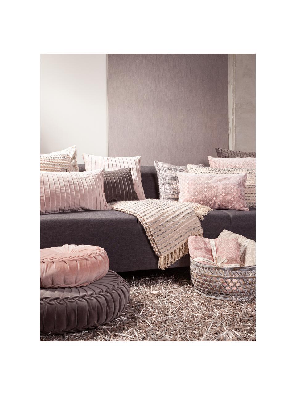 Cuscino rotondo in velluto con imbottitura Kanan, Rivestimento: 100% velluto di cotone, Rosa cipria, Ø 40 cm