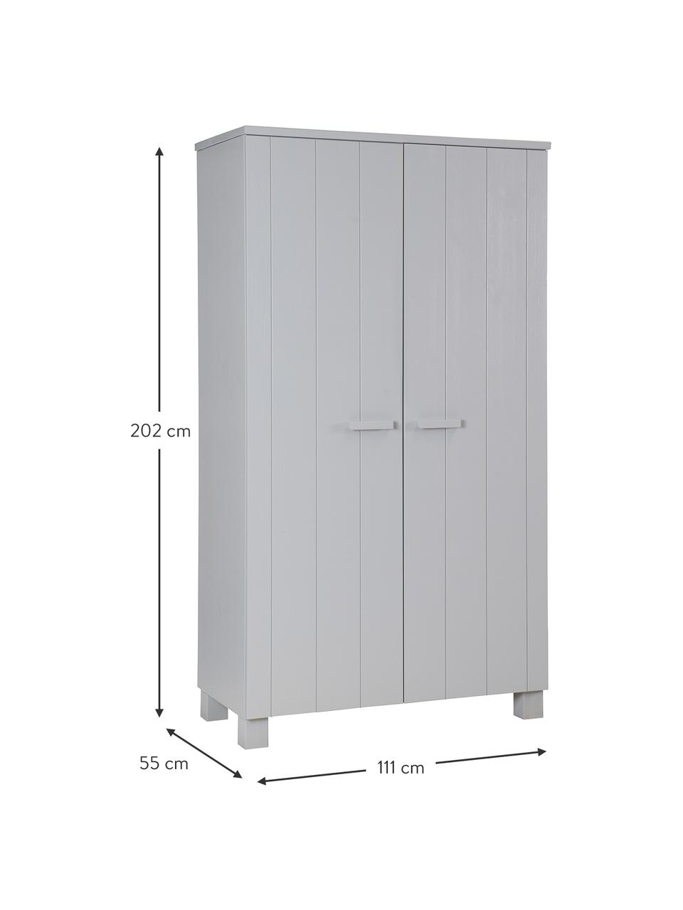 Armoire bois Dennis, Gris béton