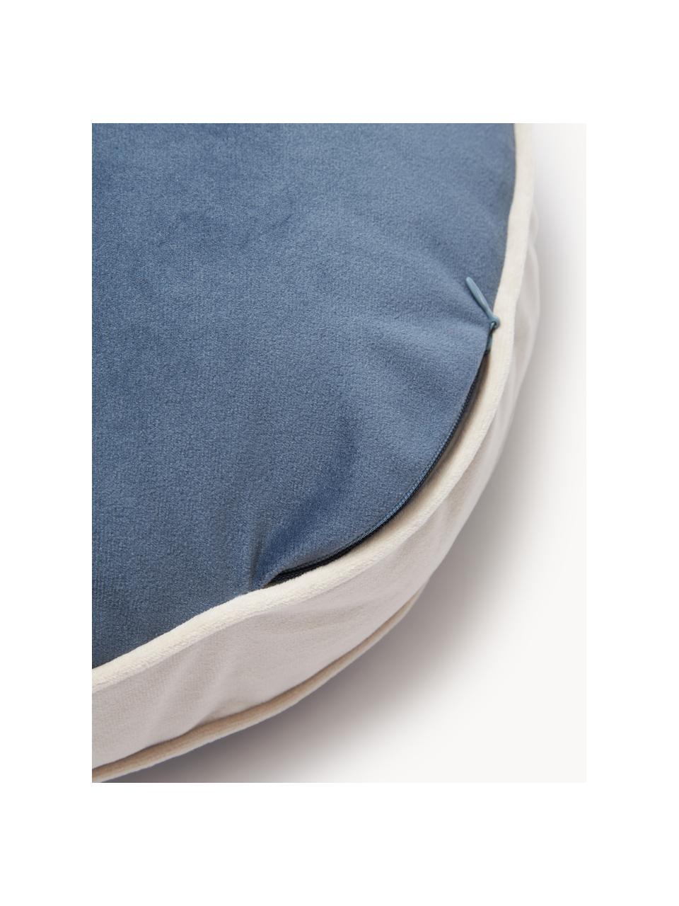 Coussin rond en velours Dax, 100 % velours de polyester

Le matériau est certifié STANDARD 100 OEKO-TEX®, 21.HCN.72514, HOHENSTEIN HTTI, Bleu, beige, Ø 40 cm