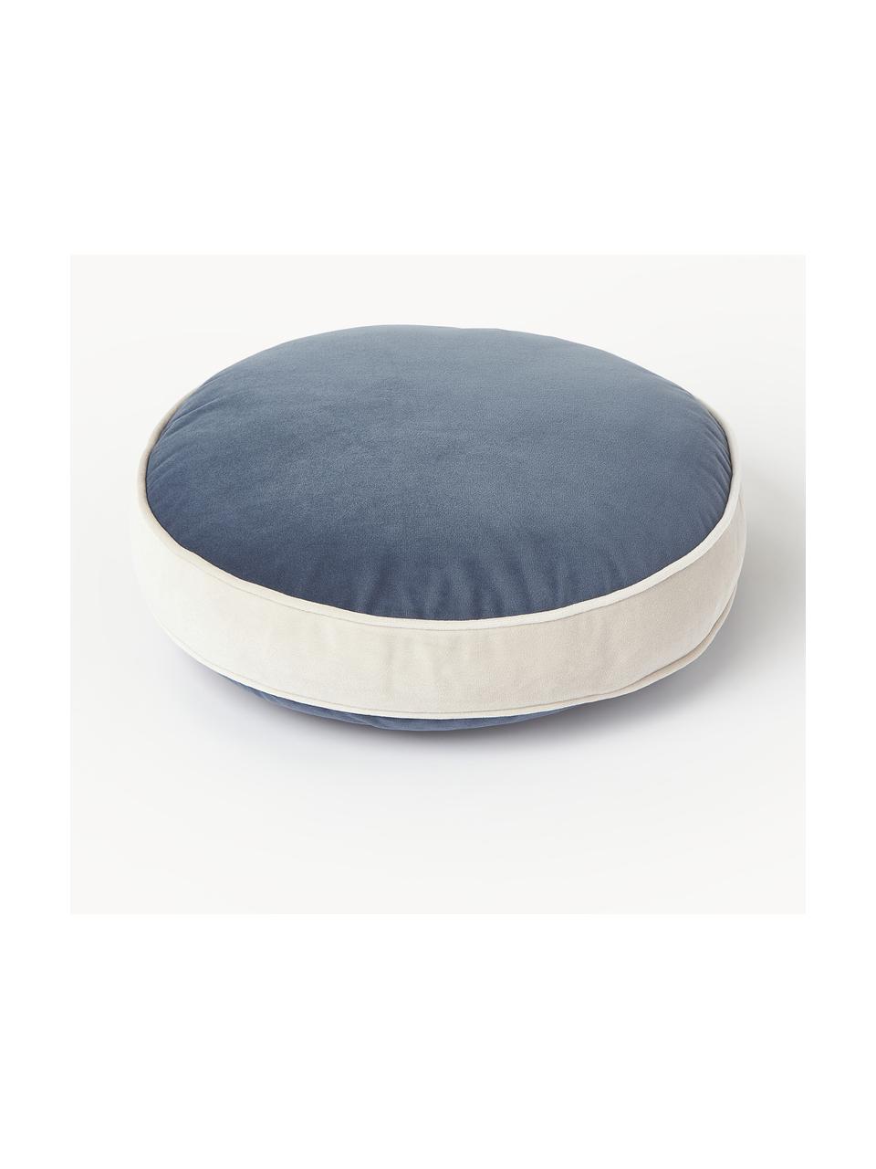 Coussin rond en velours Dax, 100 % velours de polyester

Le matériau est certifié STANDARD 100 OEKO-TEX®, 21.HCN.72514, HOHENSTEIN HTTI, Bleu, beige, Ø 40 cm