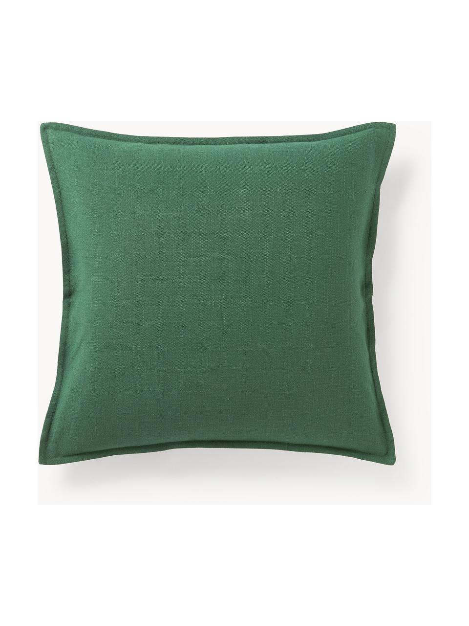 Poszewka na poduszkę z bawełny Vicky, 100% bawełna, Ciemny zielony, S 50 x D 50 cm