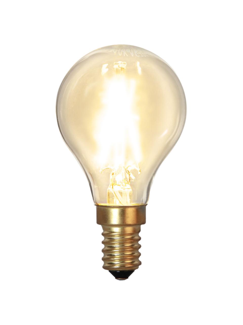 Lampadina E14, bianco caldo, 1 pz, Lampadina: vetro, Base lampadina: alluminio, Trasparente, ottonato, Ø 5 x 120 lm