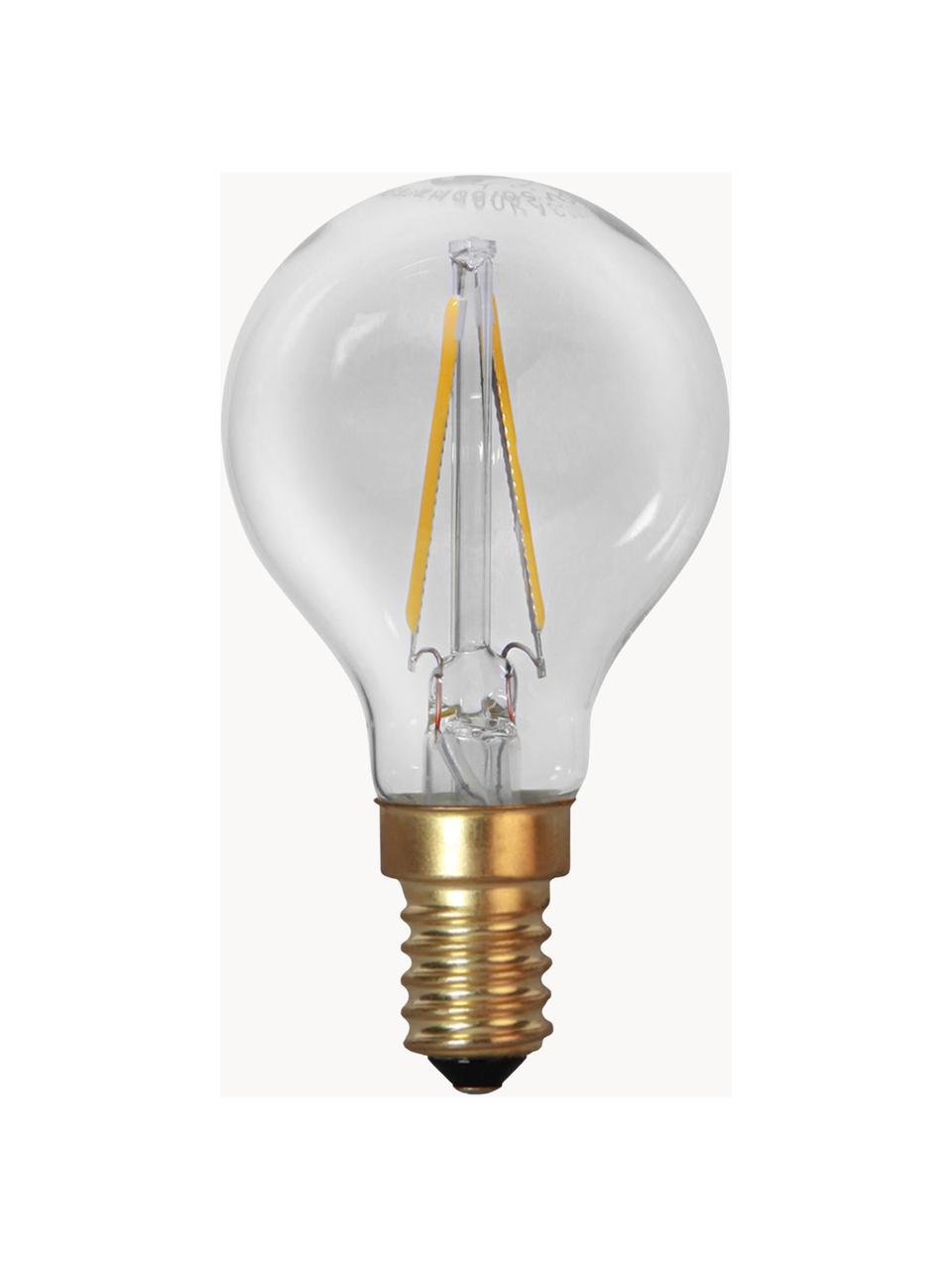 E14 žiarovka, hrejivá biela, 1 ks, Priehľadná, mosadzné odtiene, Ø 5 x V 8 cm
