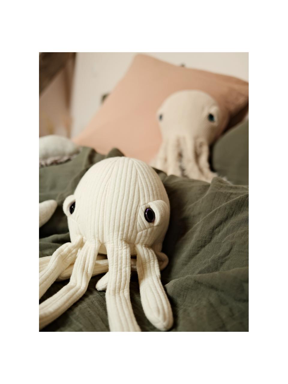 Handgemaakte knuffelkussen Sir Octopus, Onderzijde: 50% katoen, 50% polyester, Off White, B 16 x H 30 cm