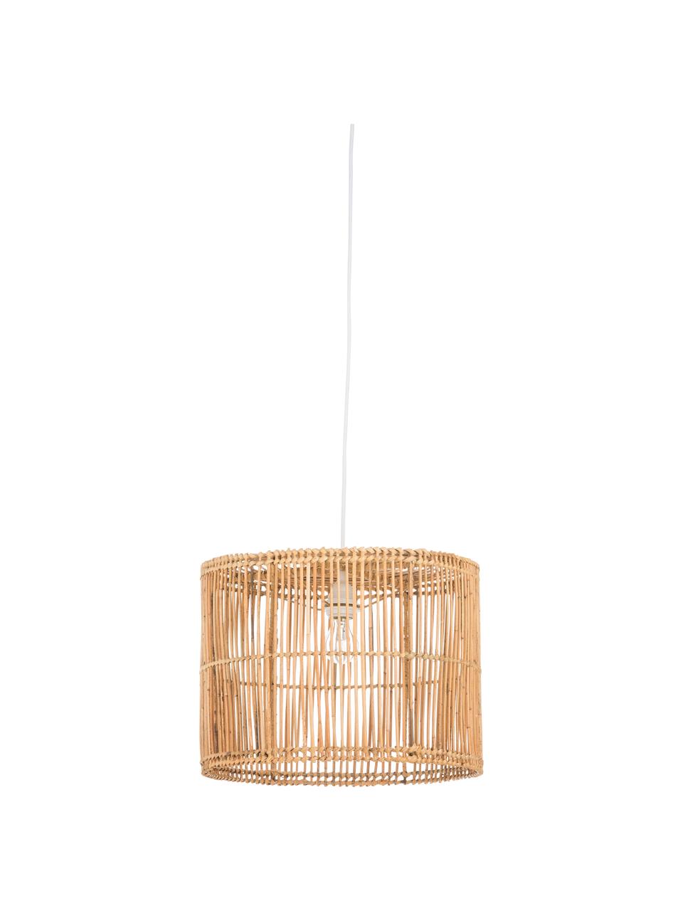 Hanglamp Sea van rotan, Lampenkap: rotan, naturel, Fitting: metaal, Zwart, rotankleurig, naturel, Ø 40  x H 30 cm