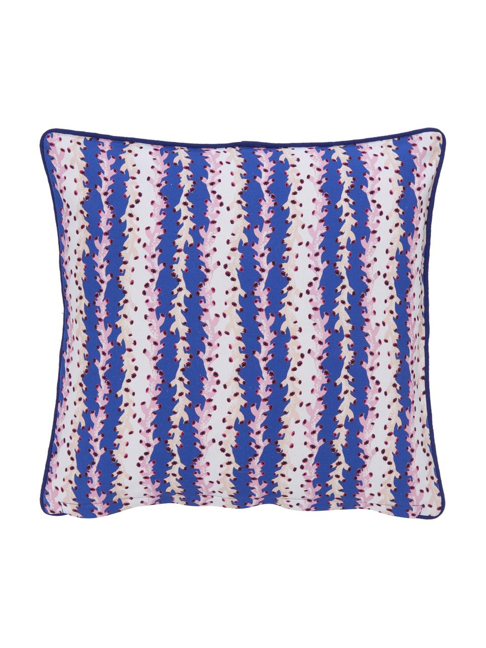 Housse de coussin 45x45 réversible en coton bio Marina, 100 % coton bio, certifié GOTS, Bleu, larg. 45 x long. 45 cm