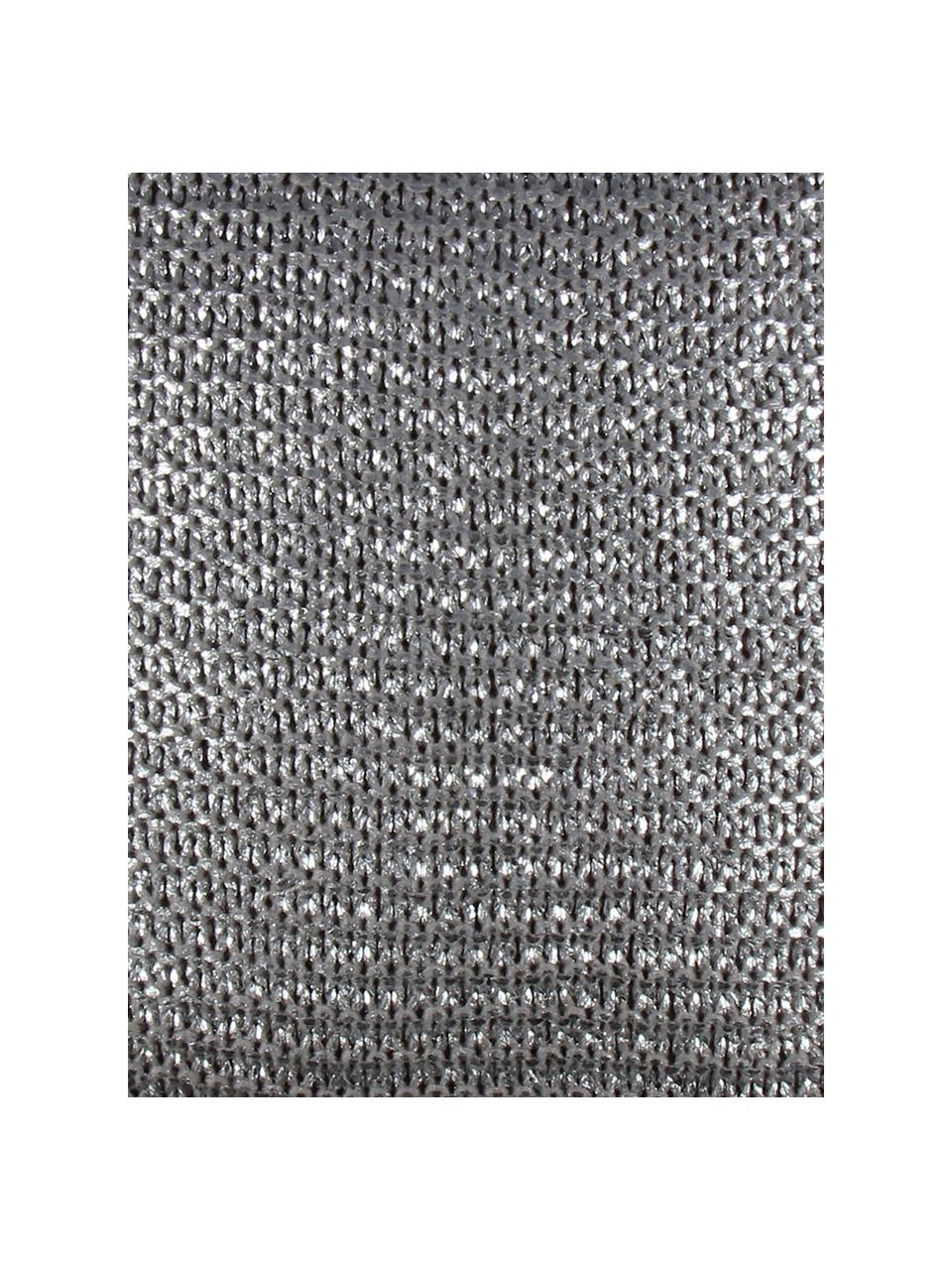 Schimmernde Kissenhülle Armour in Silber/Grau, Vorderseite: Acryl, Polyester, Rückseite: Baumwolle, Grau, 45 x 45 cm