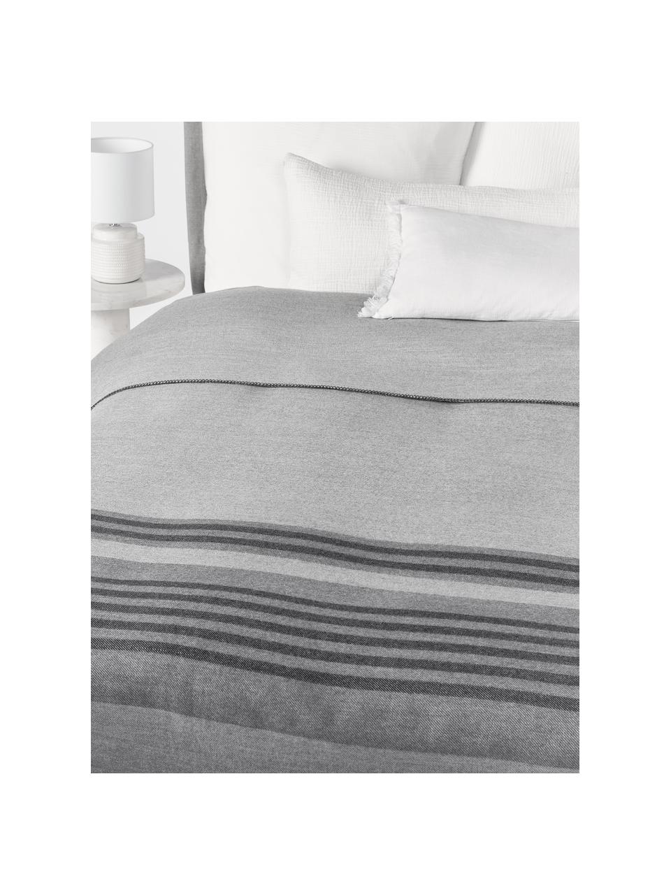 Pruhovaná vlnená deka Ivory, Odtiene sivej, Š 230 x D 250 (pre postele do 180 x 200 cm)