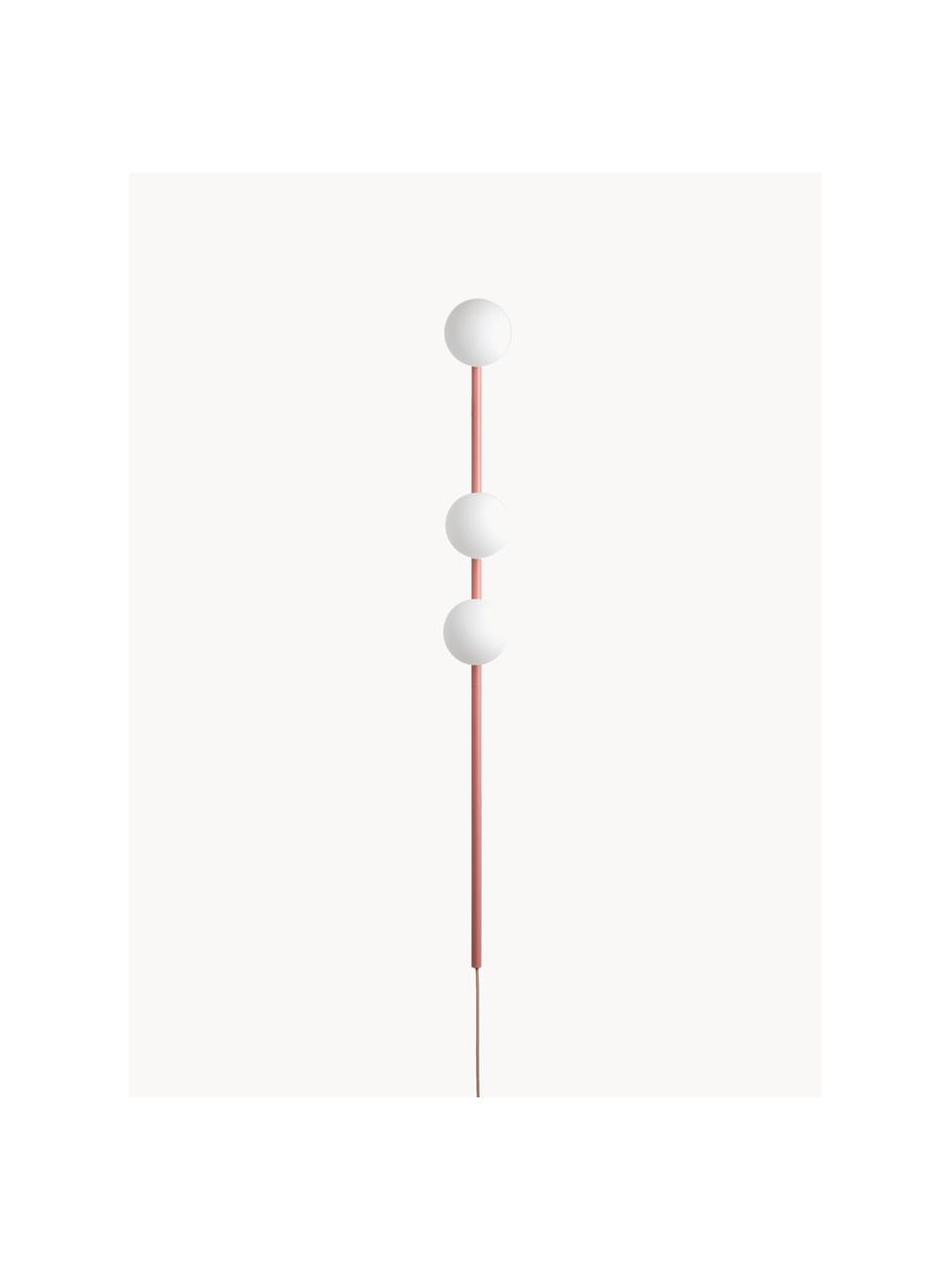 Aplique Bar, con enchufe, Estructura: hierro recubierto, Cable: plástico, Rojo coral, An 12 x Al 123 cm