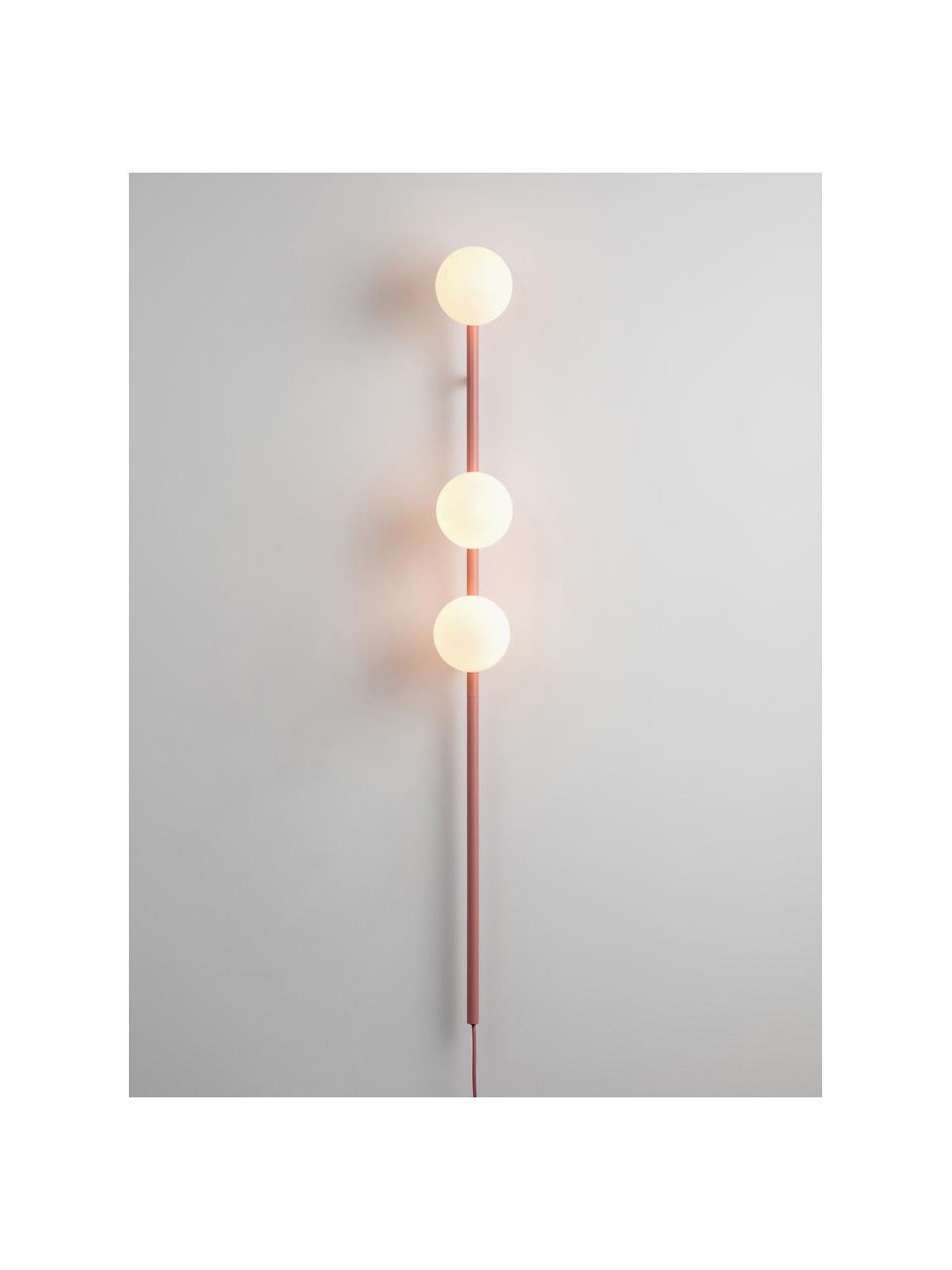 Wandlamp Bar met stekker, Koraalrood, B 12 x H 123 cm