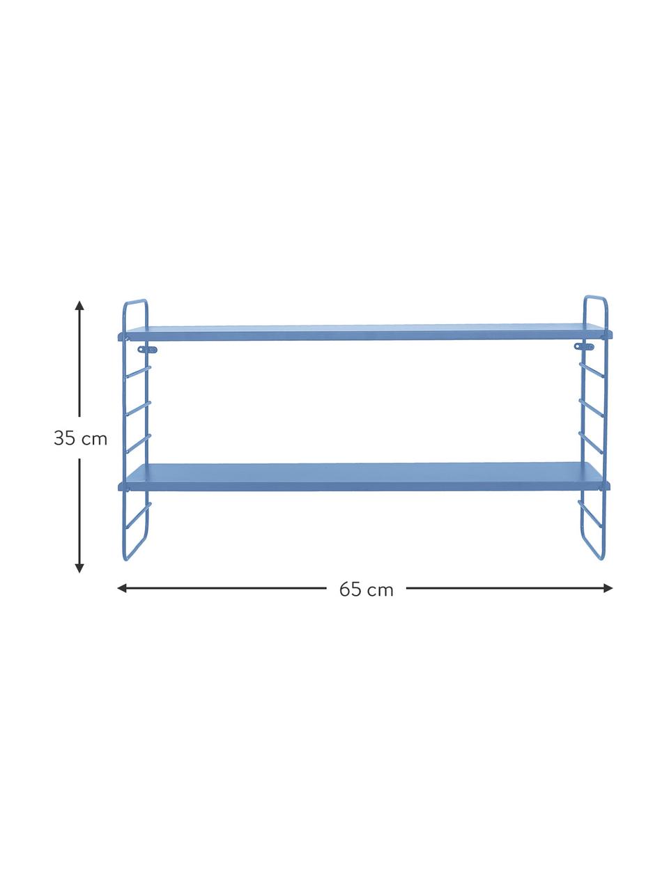 Estante de pared Kimi, Estantería: tablero de fibras de dens, Azul, An 65 x Al 35 cm