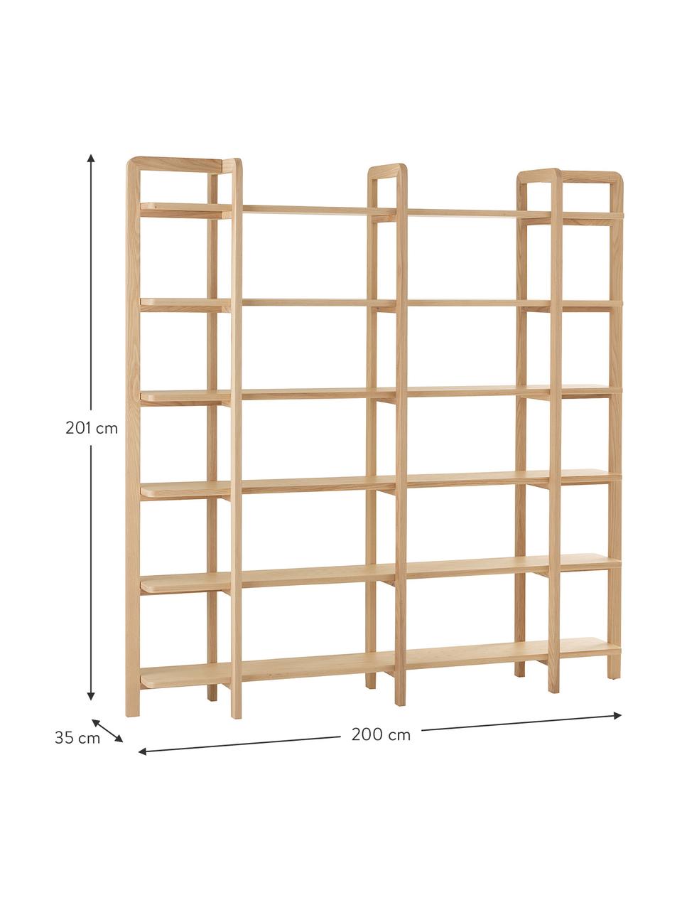 Houten wandrek Salaton, Scandinavisch hout, Bruin, 200 x 201 cm