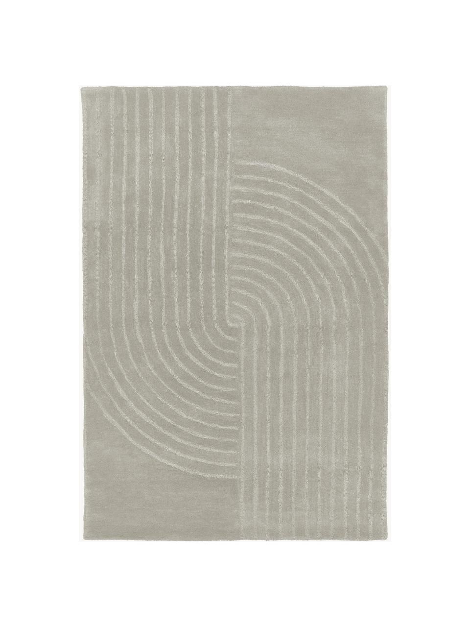 Alfombra artesanal de lana Mason, Parte superior: 100% lana, Reverso: 100% algodón Las alfombra, Gris claro, An 160 x L 230 cm (Tamaño M)