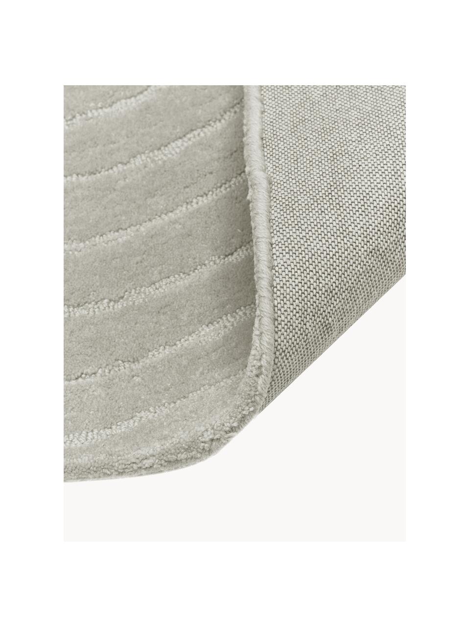 Handgetufteter Wollteppich Mason, Flor: 100 % Wolle, Hellgrau, B 160 x L 230 cm (Grösse M)