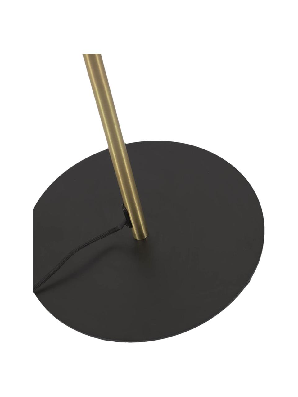 Uplighter Eglantina in zwart/goud, Lampenkap: gecoat metaal, Lampvoet: gecoat metaal, Zwart, goudkleurig, Ø 30 cm x H 155 cm