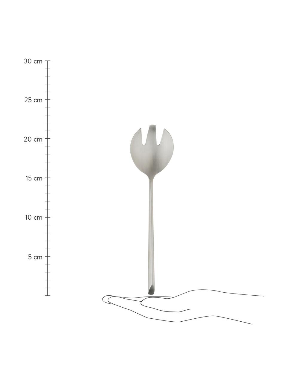 Zilverkleurige saladebestekset Slotten van edelstaal, 2-delig, Chroom-nikkel edelstaal met titaniumcoating, Gesatineerd edelstaalkleurig, L 22 cm