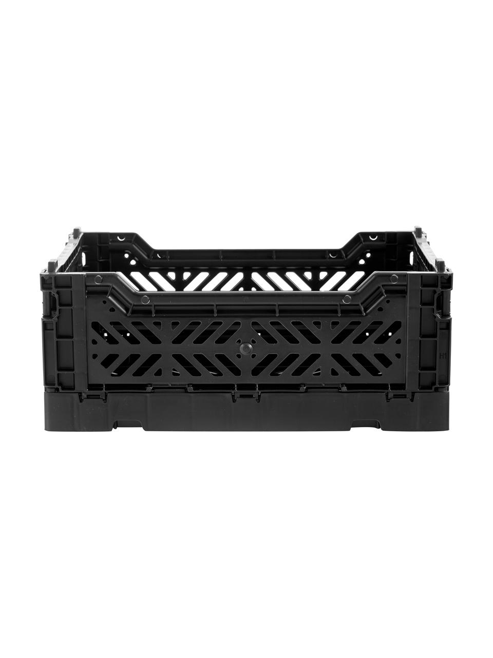 Kleine Klappbox Black, Kunststoff, Schwarz, B 27 x H 11 cm